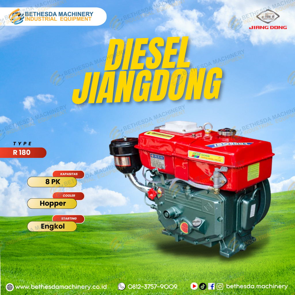 mesin diesel penggerak 8 HP Jiangdong R 180 Hopper