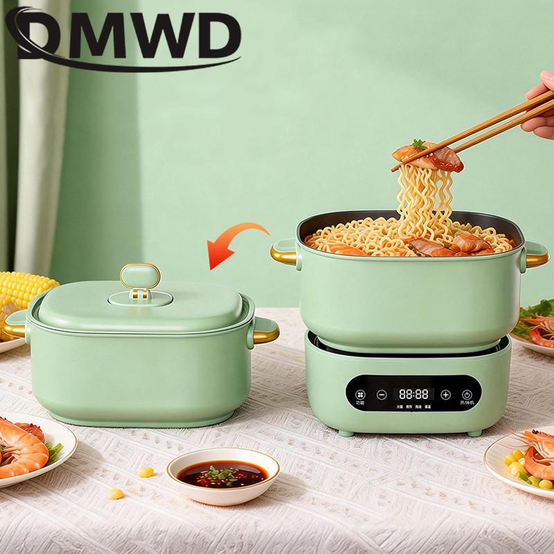 Multifunctional Electric Cooking Pot  Frying Pan Split Type Electric Skillet 1.5L Mini Electric Hot 