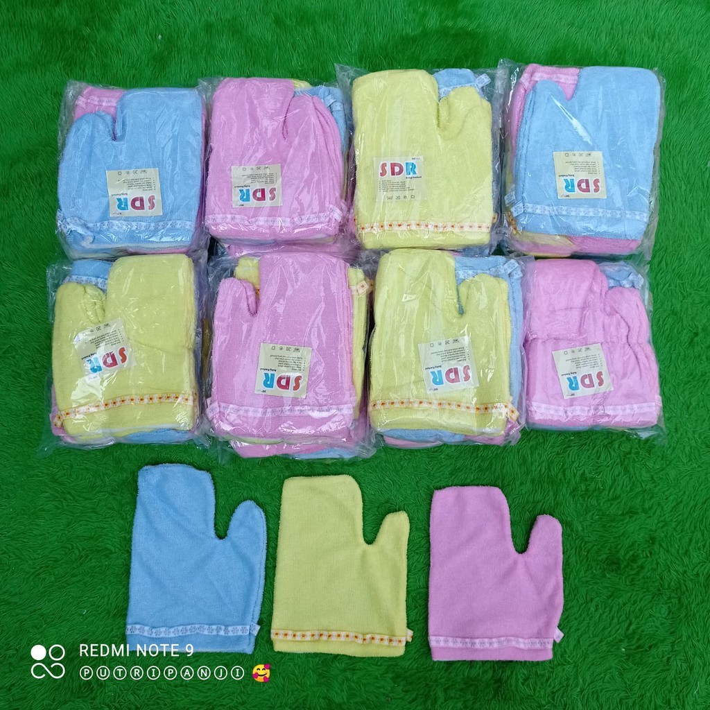 3 Pcs Waslap Bayi Jari Waslap Mandi Jari Lembut Tebal Bahan Handuk
