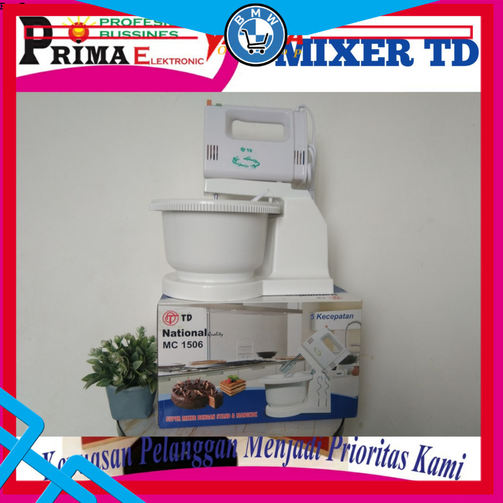 Stand Mixer TD 1505 Hemat Listrik Low Watt Mixer Mangkok Serbaguna