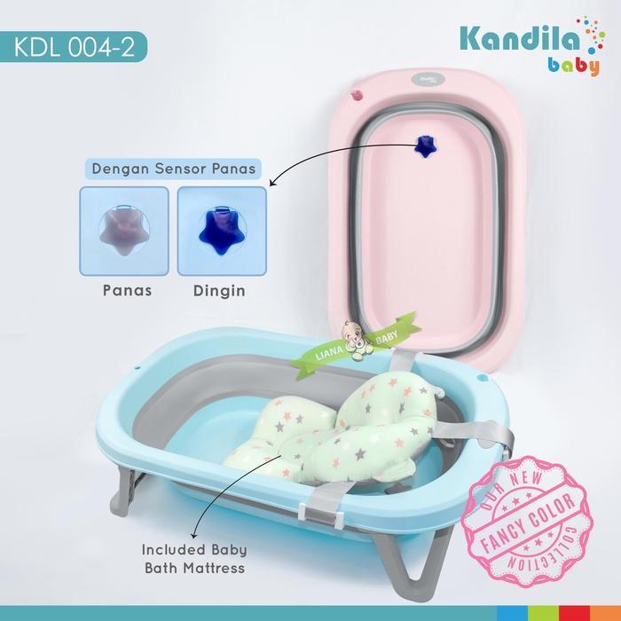 PNB245 KANDILA BABY FOLDING BATH WITH BANTAL BAK MANDI LIPAT BAYI KDL 004-2 - Pink grey