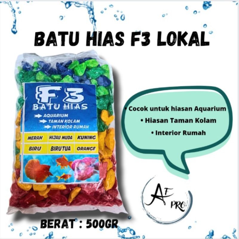 Hiasan dekorasi taman aquarium batu hias warna F2 | F3 LOKAL 500 GR