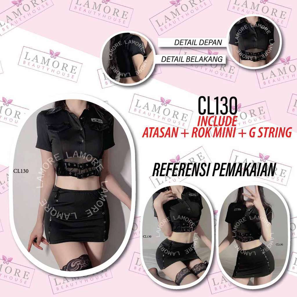 Lingerie Costume Police Modern Costume Polisi Wanita Hitam CL130