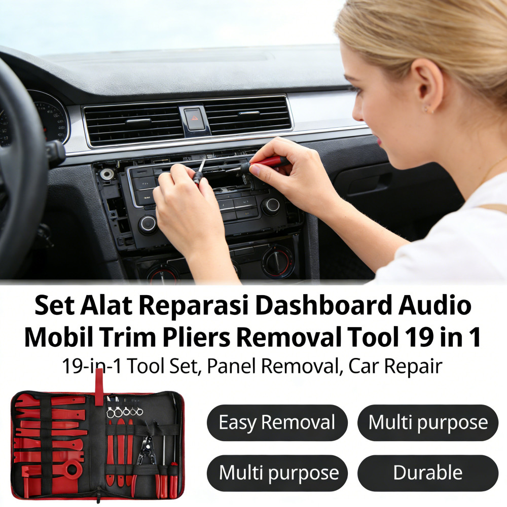 Pliers Removal Tool Mobil Trim Pengungkit Alat Reparasi Dashboard Alat Mobil 19 in 1 -Alat Mobil -Bo
