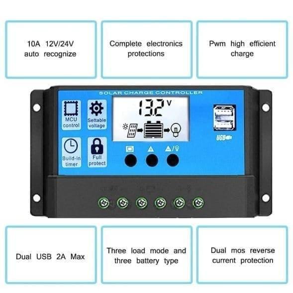 Solar Panel Charger Controller Panel Surya 30A 12V 24V Control Terlaris