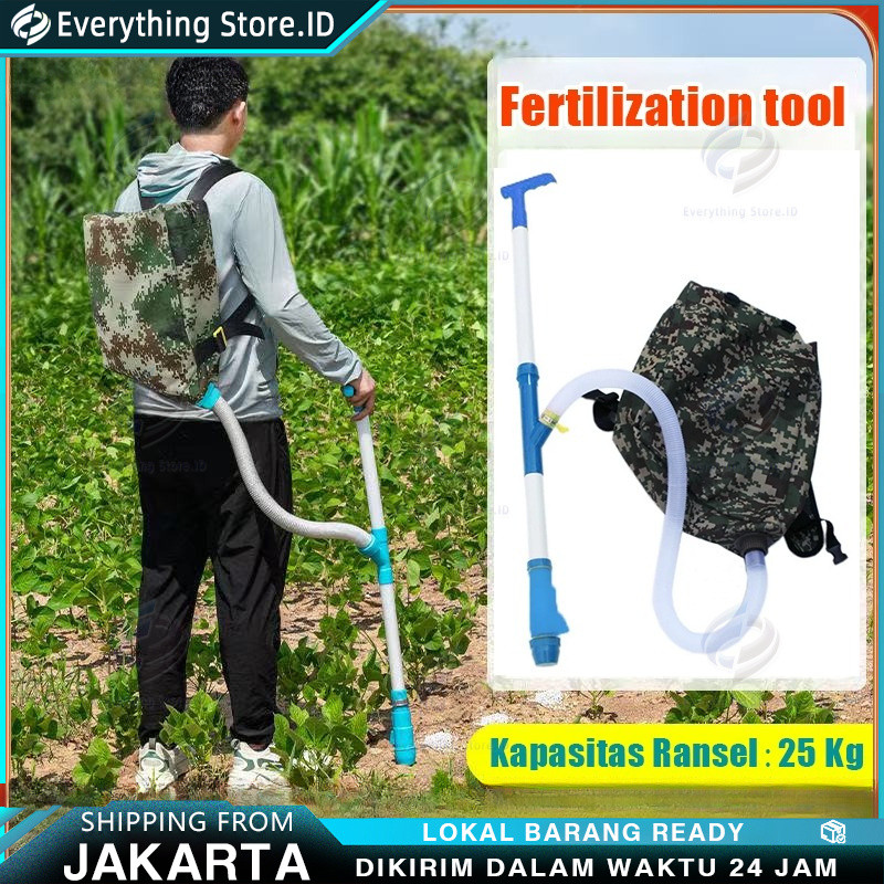 Alat Pemupuk Otomatis 25Kg - Tas Ransel Pupuk Granul Padat, Alat Tabur & Kocor Multifungsi untuk Jag
