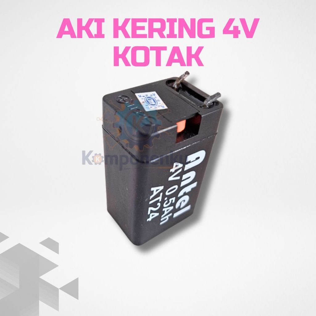 Baterai Aki Kering 4V 500mAh Isi Ulang Kotak Kecil Untuk Lampu Senter Emergency Darurat