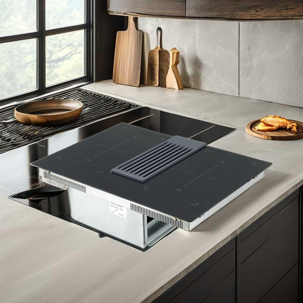 2024 OUSHENG BRAND Range Hood Builtin 4 burner Induction Cooker Felix Zone Exhaust Hood Integrated C