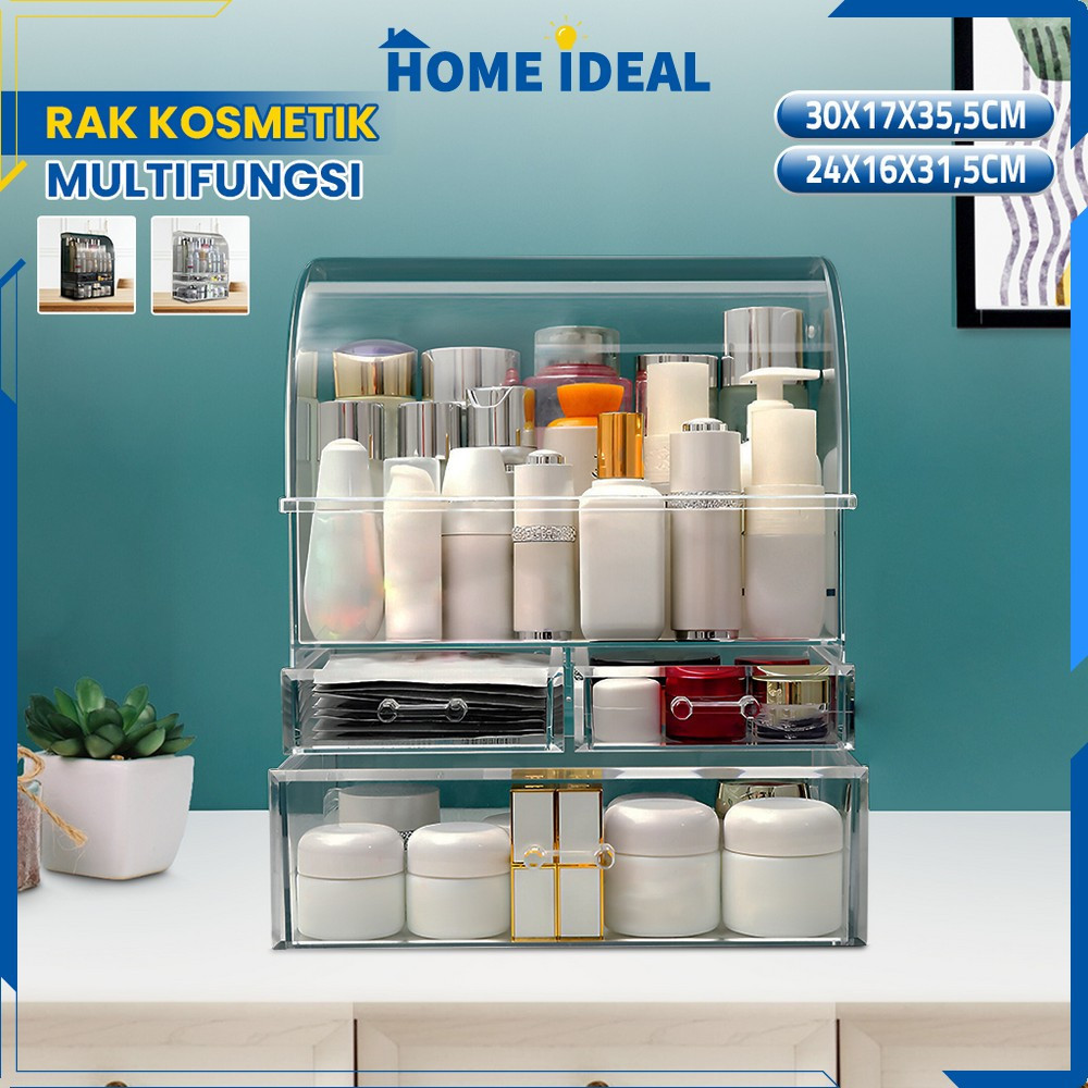 V GLOW - Rak Kosmetik Dengan Laci Anti Debu Multifungsi / Tempat Penyimpanan Make Up Skincare Dengan