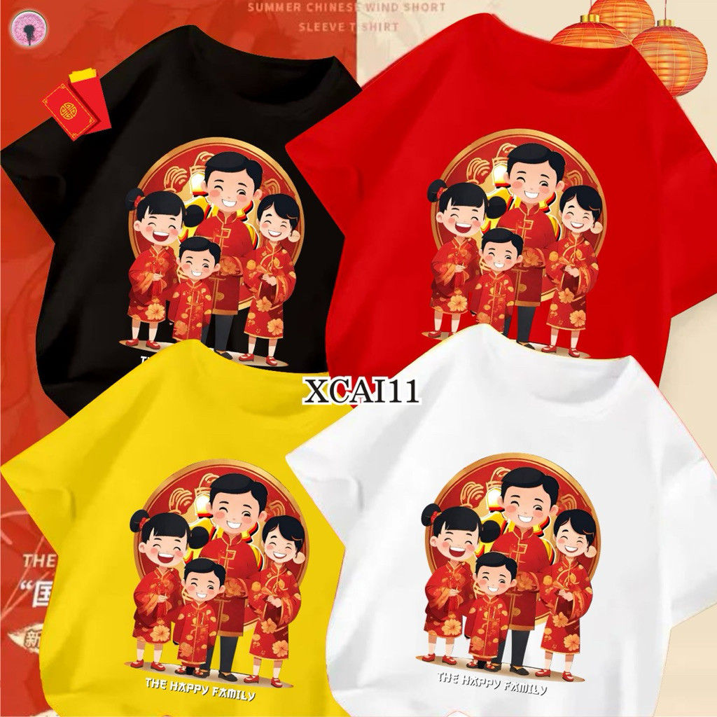 COD (Dikirim dalam 24 jam)MIEMIE. Family Shio Kuda Kaos Imlek Family Year Of HORSE Kaos Gong Xi Fa C