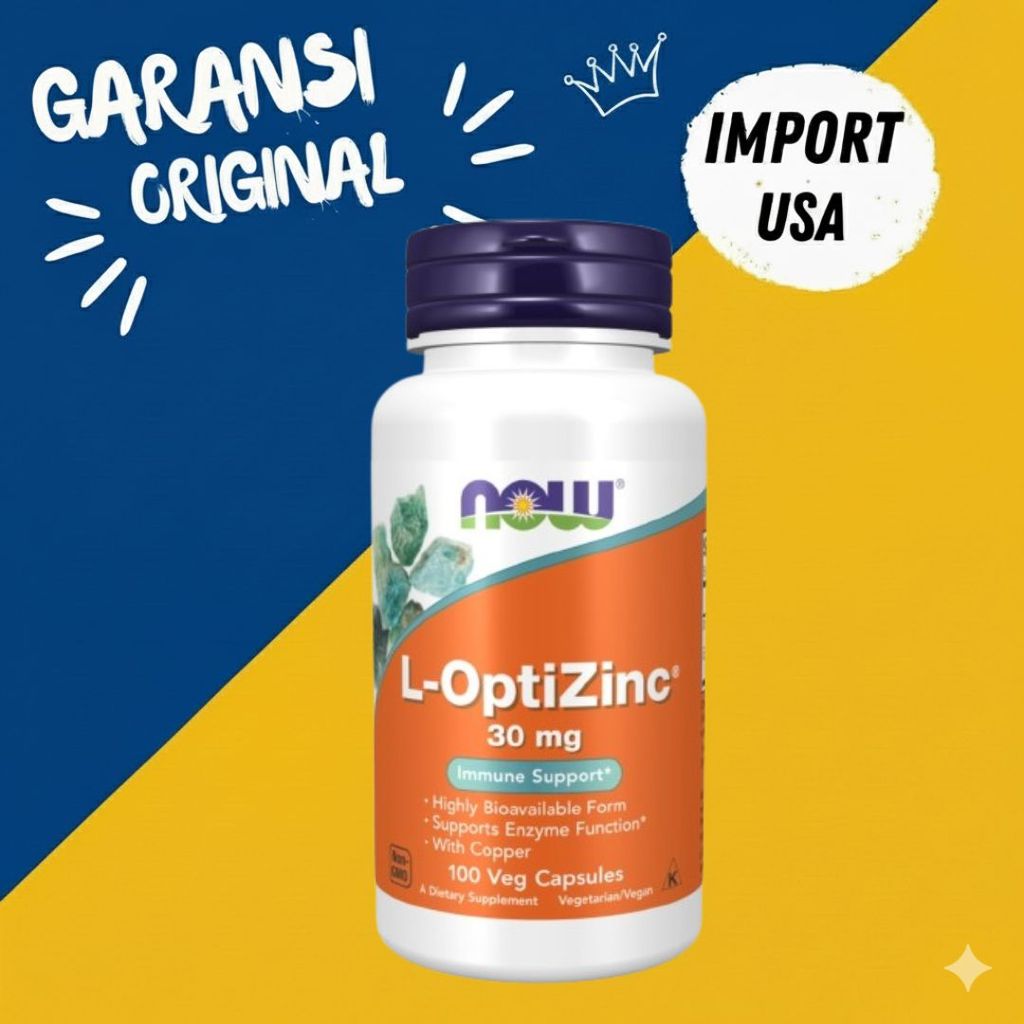 Now Foods L-OptiZinc L Opti Zinc LOptizinc Immune 100 Veg Capsules original