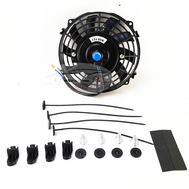 Universal 7/10/12/14 In 12V 80W 2100RPM Car Air Contioning Electronic Raator Cooling Fan Blade Elect