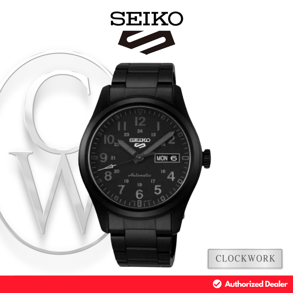 Jam Tangan Pria Seiko 5 Sports SRPJ09K1 / SRPJ09 Automatic Ratai Sporty Casual Hitam