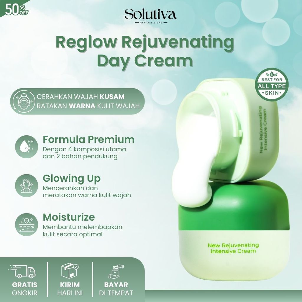Krim Siang Reglow New Rejuvenating Intensive Cream Day Cream Wajah Glowing Skincare Pelembab Muka