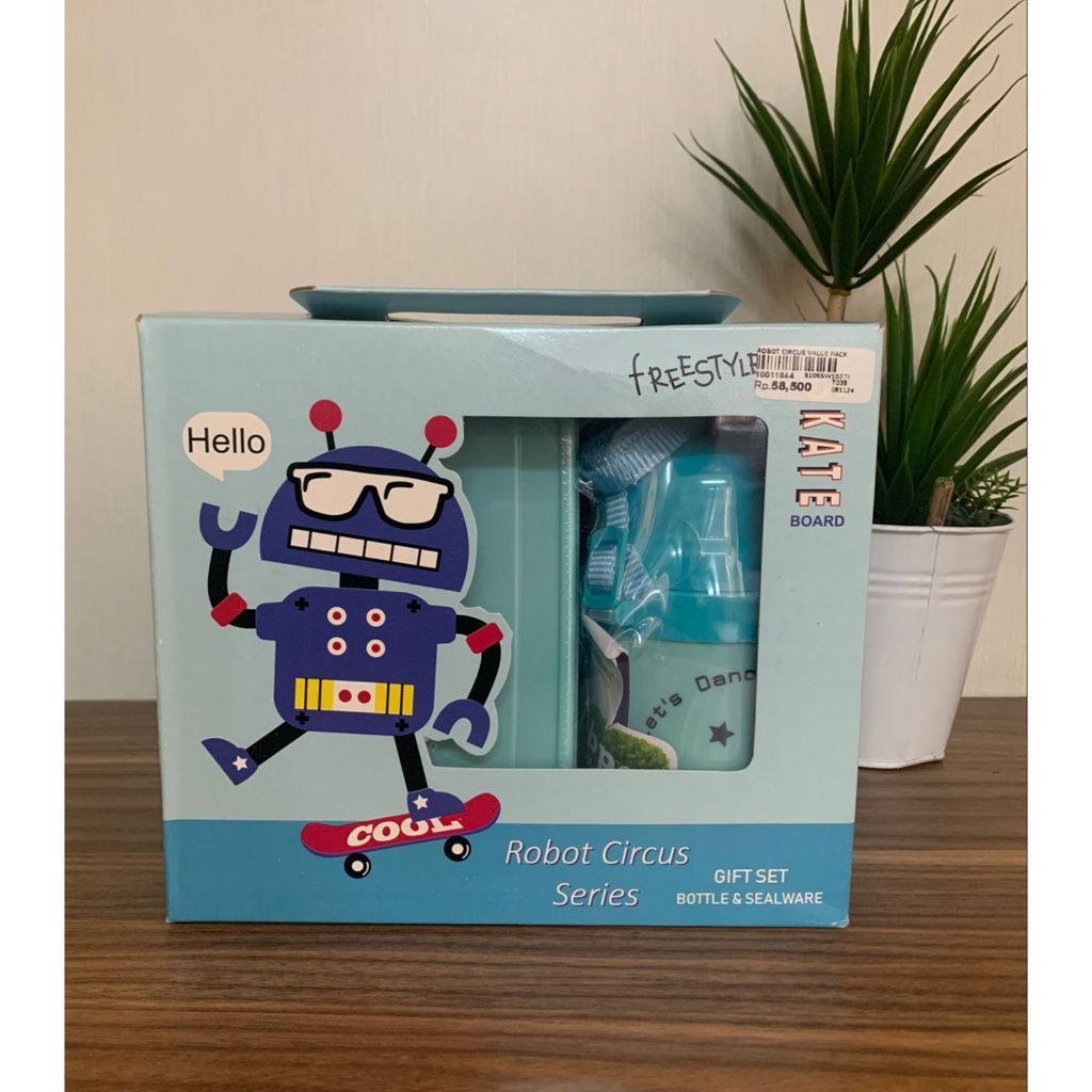Technoplast Value Pack / Tempat Makan Anak / Lunch Box Set & Botol Minum ROBOT CIRCUS