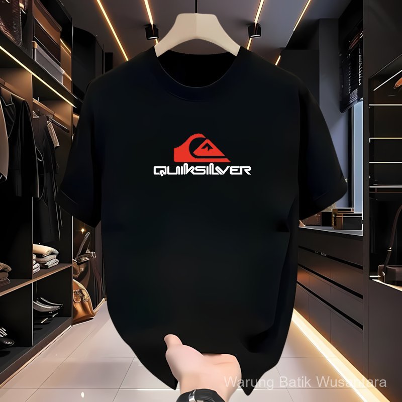 Baju Kaos [100% Original] Quiksilver Kaos Distro Pria Katun Tebal Lembut Desain Simple Logo Keren Ga