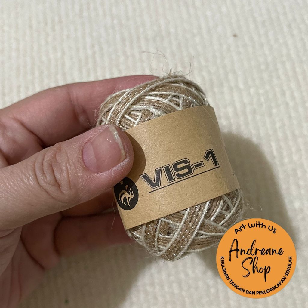 Tali Goni Hias Kombinasi Putih VIS-1 Panjang 5 Meter Lebar 3 mm | Tali Dekor Rustic | Bahan Craft Ha