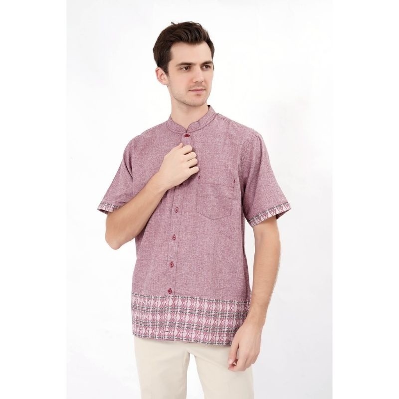 KEMEJA KOKO YEGE DAFFA LENGAN PENDEK MAROON