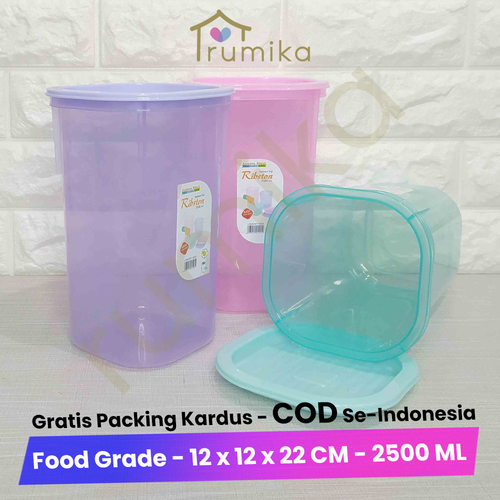 SMG Toples Tinggi / Toples Segi / Sealware Segi Ribston - 2500ml
