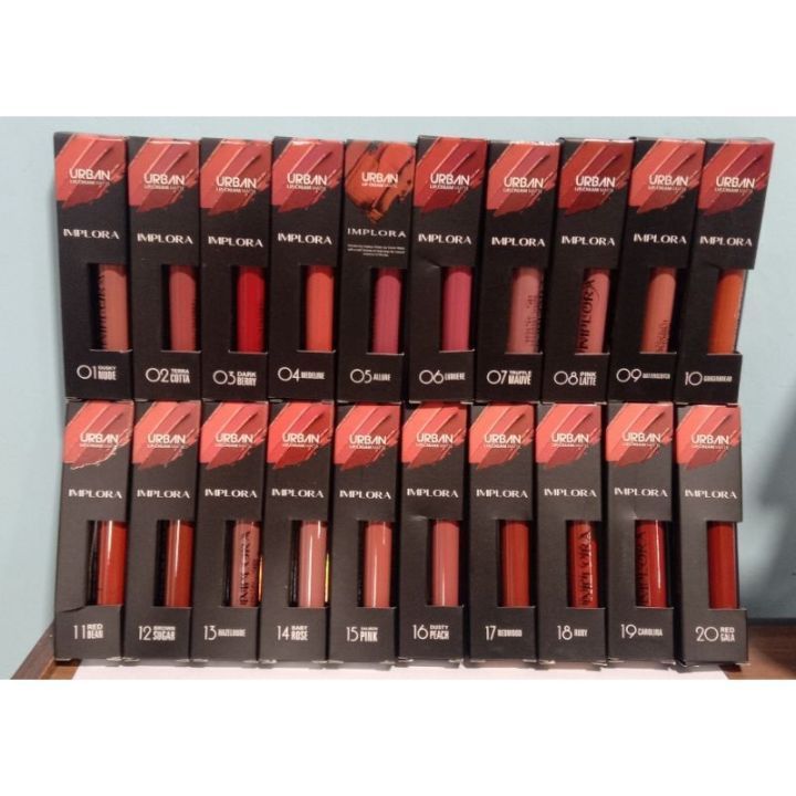 Implora Urban Lip Cream Matte | Implora Lip Cream LENGKAP SHADE 1-20