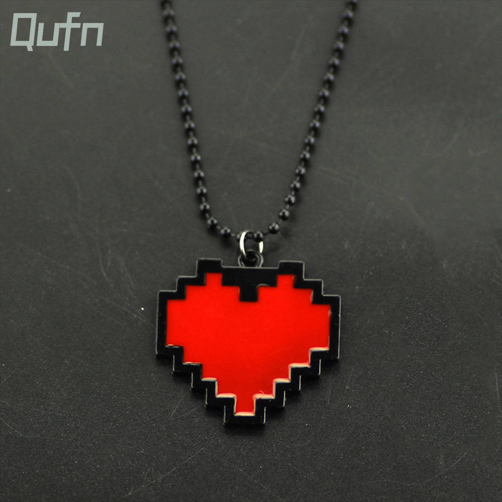 Fashion Necklaces Game Undertale Papyrus Sans Frisk Bravery LOVE Heart Necklace Pent Link Chain Wome