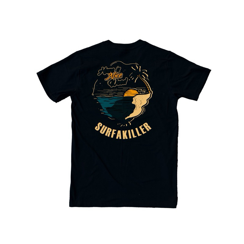 (COD) Surfakiller Kaos Tshirt Hitam Casual