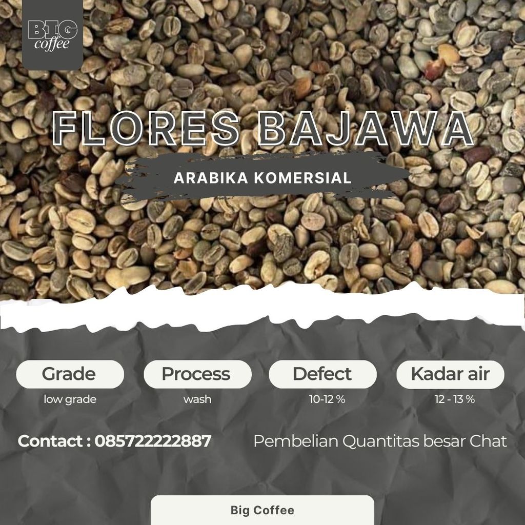 green Bean  biji kopi Arabika Flores Bajawa - Komersial