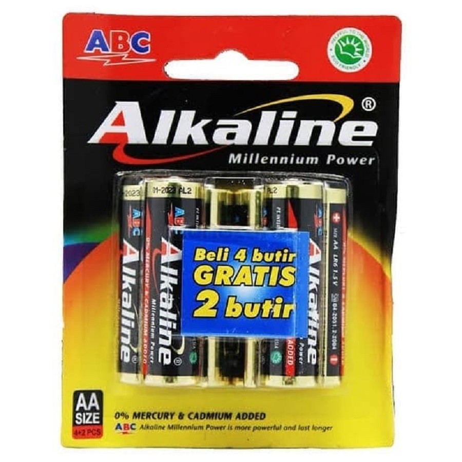 BATERAI BATRAI ABC ALKALINE AA A2 AAA A3 PAKET 6 BUAH 6 PCS BATTERY AA ALKALINE