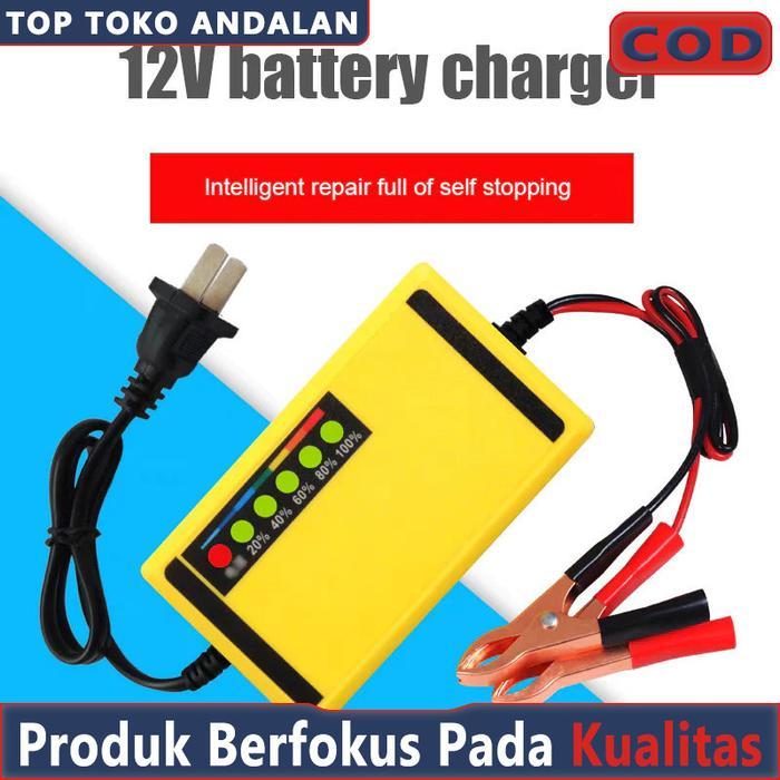 Casan Aki Motor Mobil Otomatis 2A-20A 12Volt/24Volt Portable Automatic Charger Batterai Accu Auto Cu