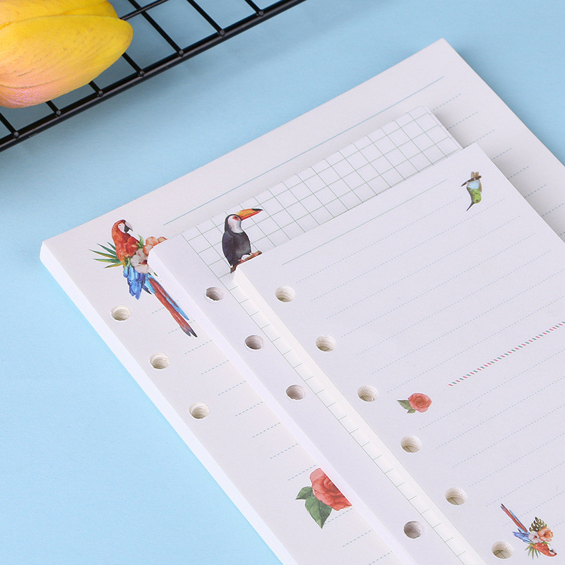 A5A6A7 45 Sheets Kawaii Loose Leaf Notebook Paper Refill Spiral Binder Index Inner PagesGrid Line Po