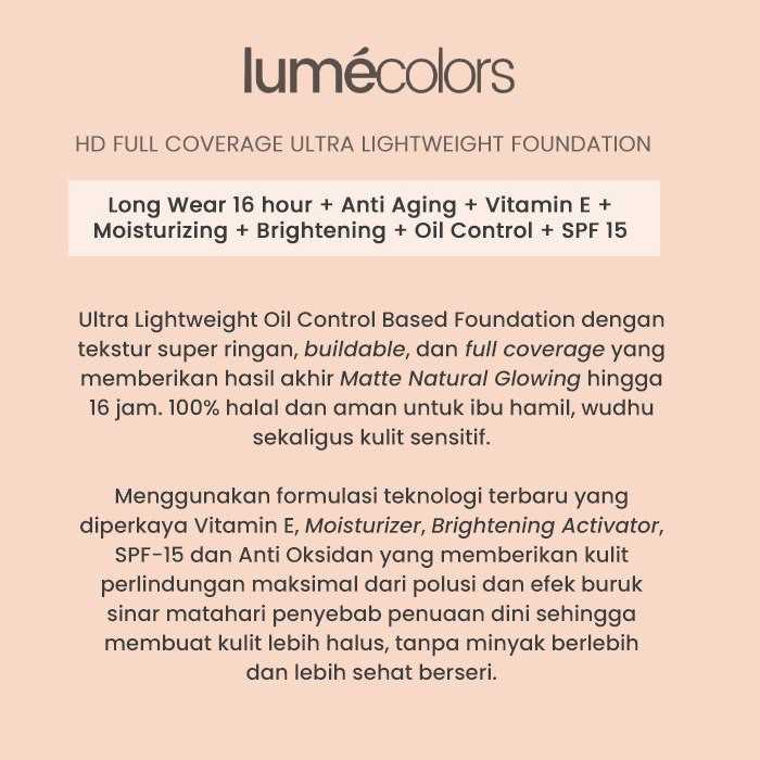 Lumecolors HD Full Coverage Ultra Lightweight Foundation Neutral