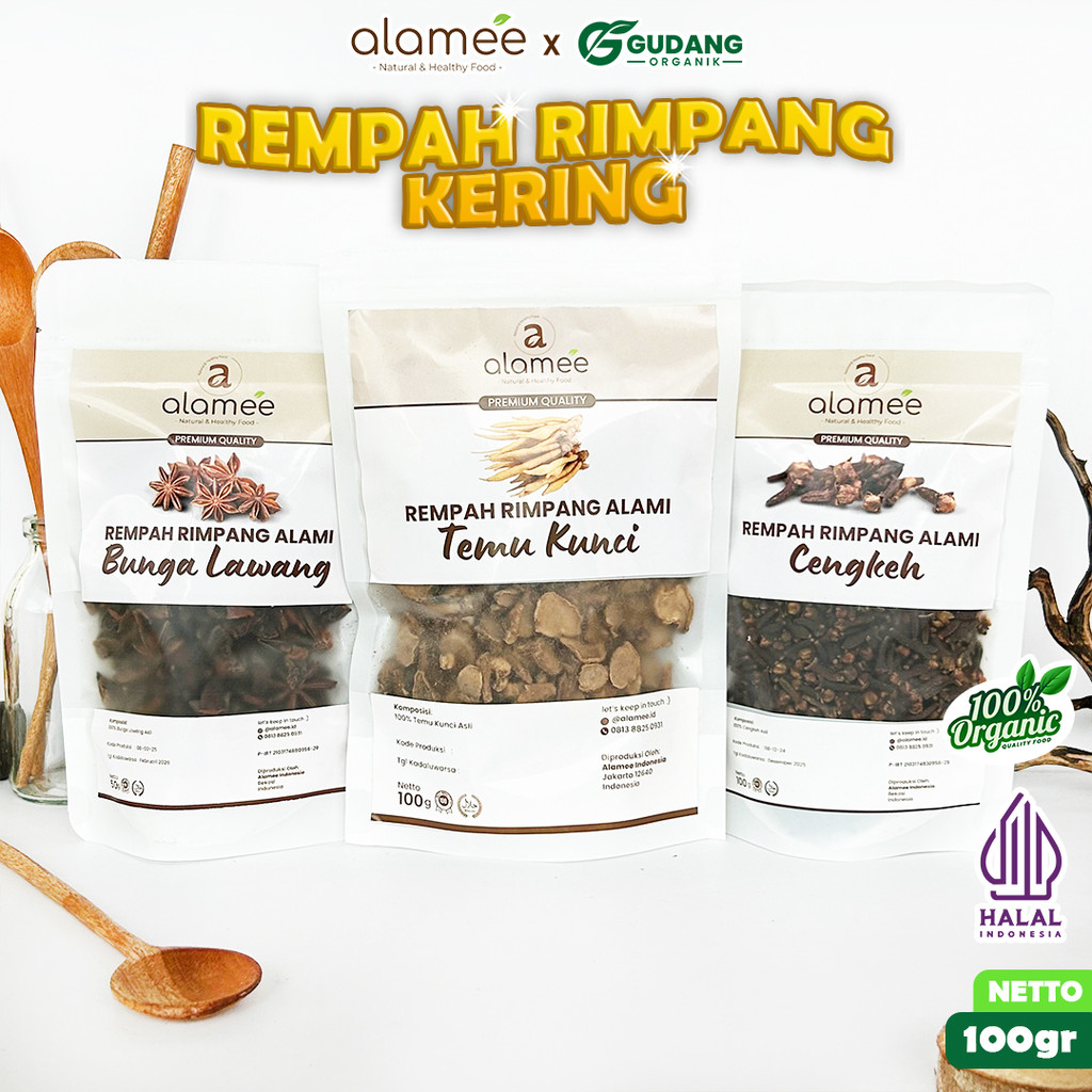 ALAMEE Rempah Kering Bumbu Dapur 100gr Kencur Alang Alang Kayu Secang Bunga Lawang Cengkeh Ketumbar 