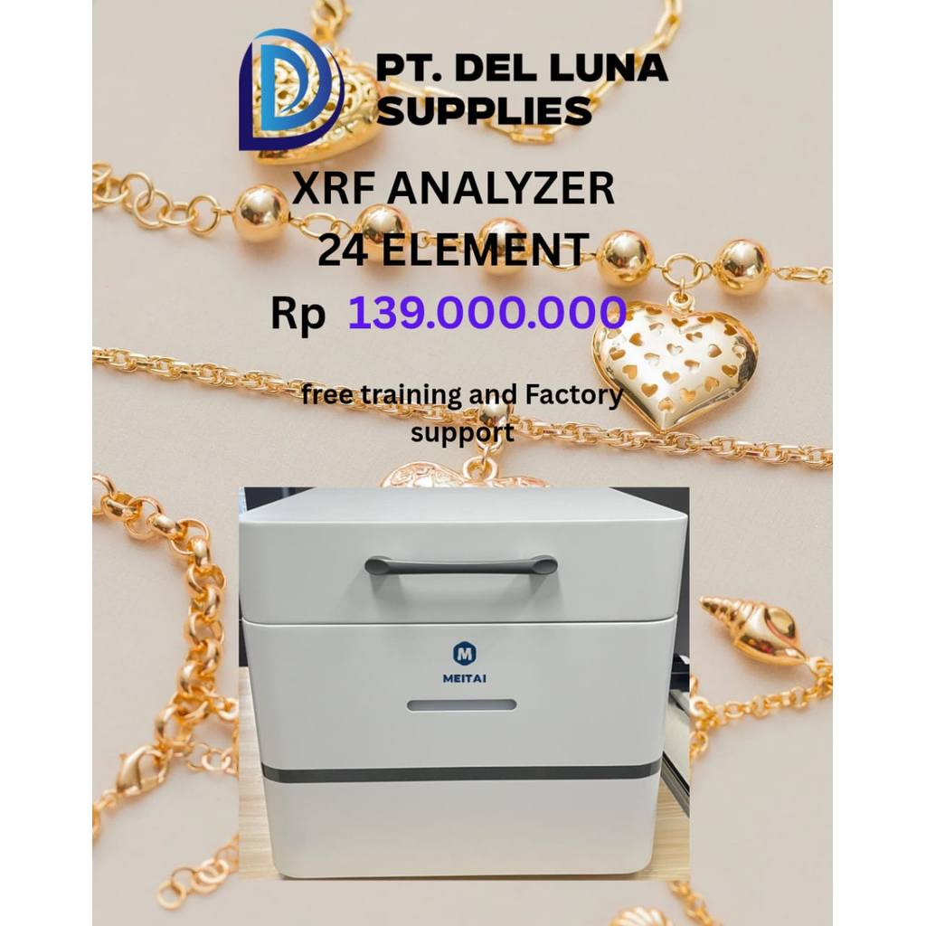 XRF Analyzer Metal Analyzer Alat Ukur Kadar Emas perhiasan 24 Element Logam Mulia