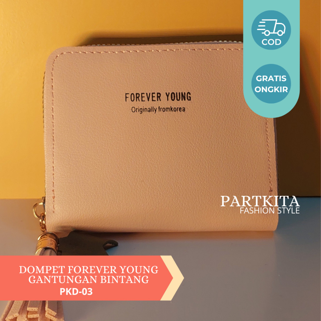 DOMPET LIPAT FOREVER YOUNG GANTUNGAN BINTANG [COD] DOMPET KECIL LIPAT WANITA MINI LUCU AESTETHIC