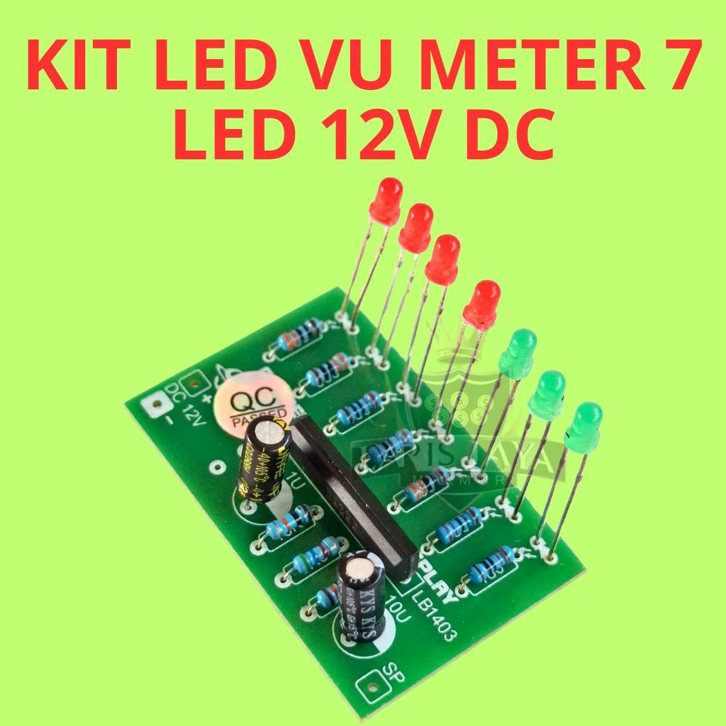 Kit LED VU Meter 7 LED 12V DC Untuk Rakitan Audio Mobil & Speaker