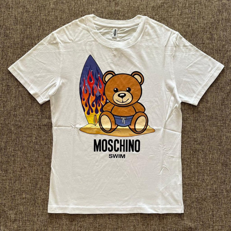 Dijamin 100%  Moschino Surfing Bear Tee White Original