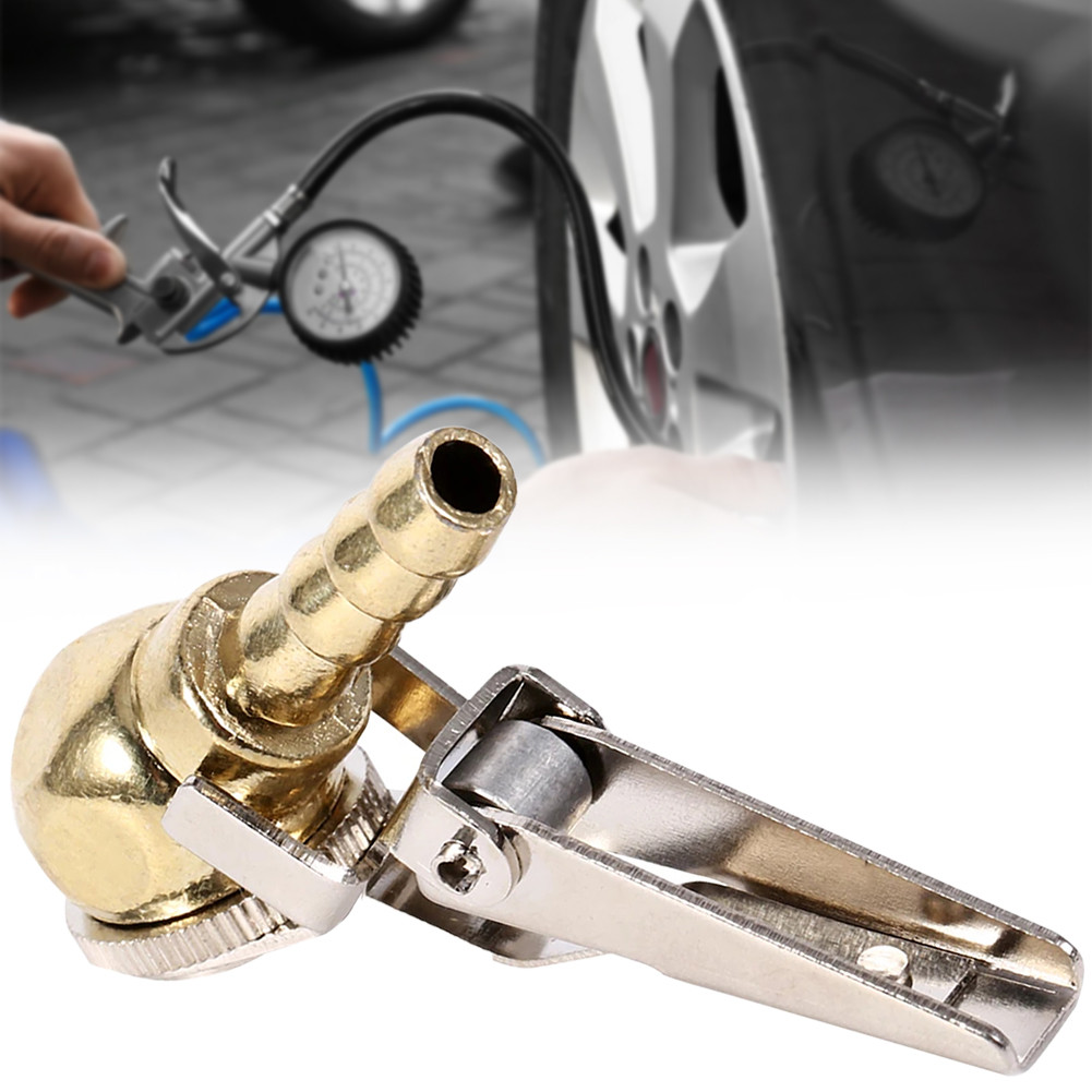 Brass Car Tyre Valves With Chuck Clip Quick Connecting Tire Airs Chuck For Hose Repair Inflate Chuck