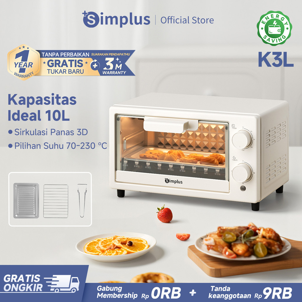 Simplus Oven Elektrik 400W Kapasitas 10L Multifungsi Pemanasan Cepat Ukuran Mini Ringkas