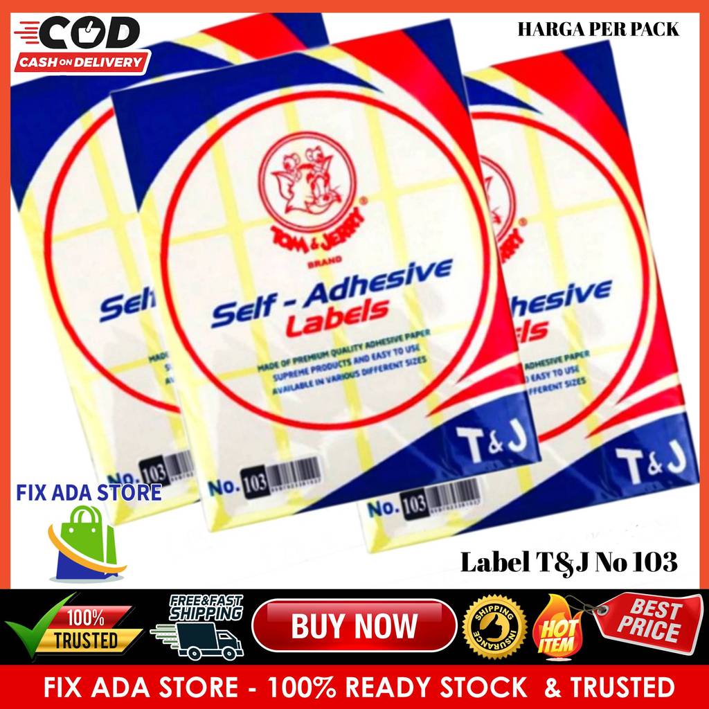 Labels Tj Tom Jerry No 103 Note Label 10 Lembar Nama Fotocopy Isi Stiker Tempel Murah Perekat Tipex 