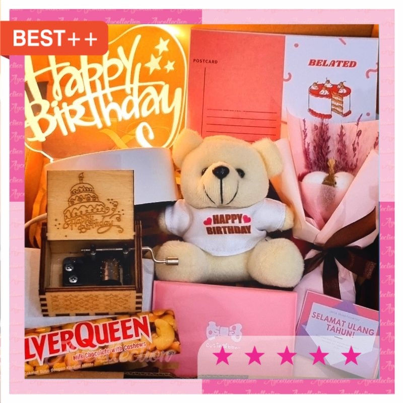 Kado ulang tahun valentine romantis murah / Hampers Ultah / Kado Ulang Tahun / Kotak Musik Kado Cewe