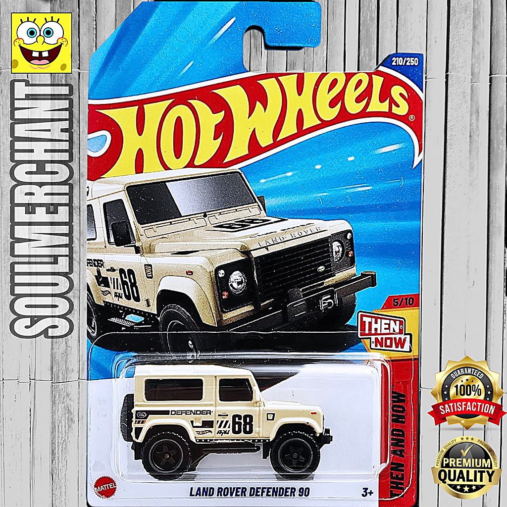 Hot Wheels Land Rover Defender 90 Cream Diecast Mobil Offroad