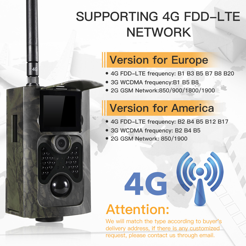 4G Wireless Mobile Hunting Cellular Camera with 16MP Night Vision MMS SMS Email FTP SMTP Trail Camer