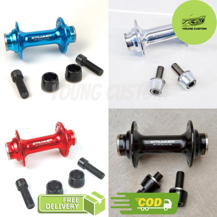 Strummer HBR-150R BMX Race Hub 36H with 16T Cog (Front/Rear) Hub Freehub Sepeda BMX - Front Hub / De
