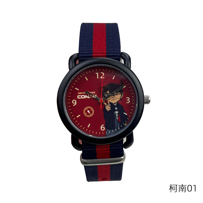 Jam Tangan Detektif Conan Kartun Lucu Fashion Quartz Elektronik
