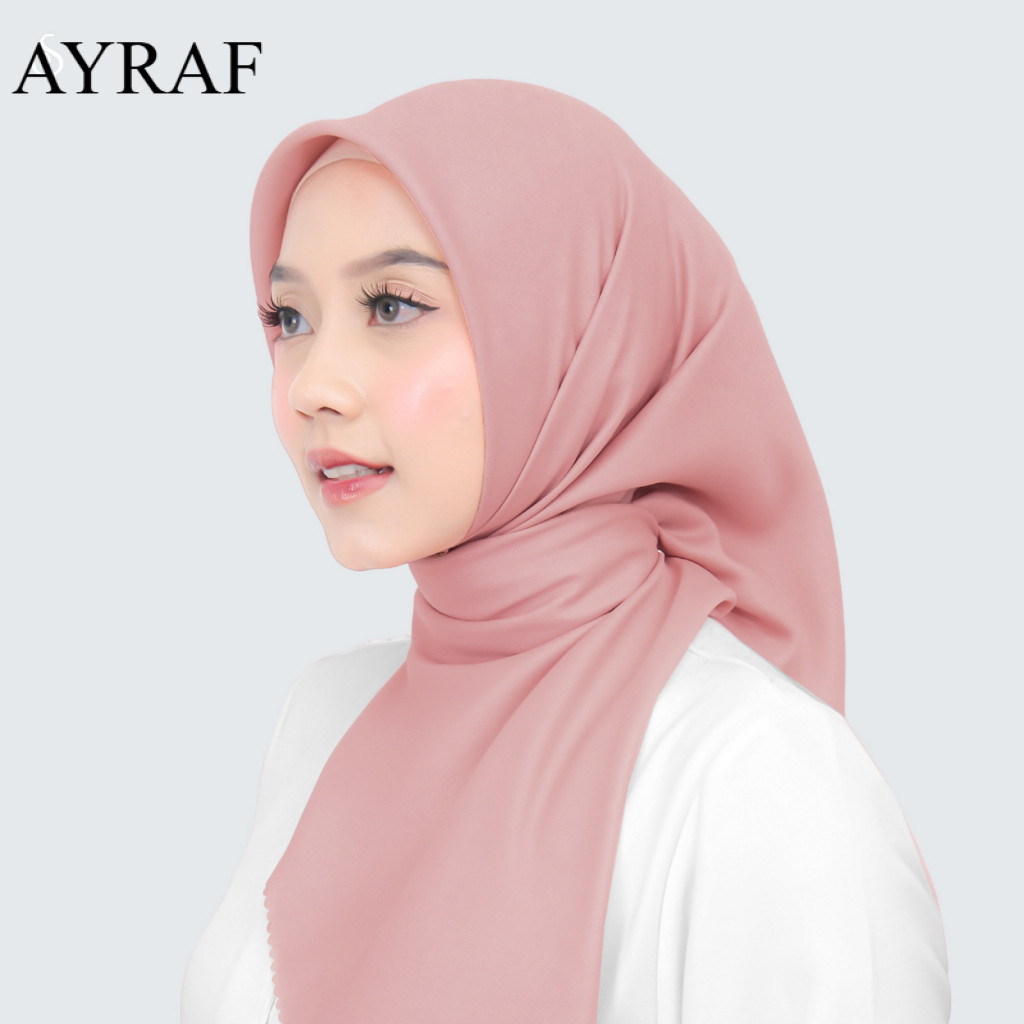 Hijab Segiempat Shinar Ansania Glamour Best Quality Size 110X110 Pinggiran Lacer Cut  Warna Rose Gol