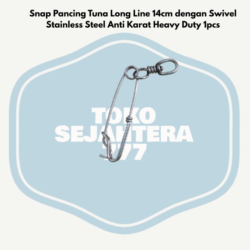 Snap Pancing Tuna Long Line 14cm dengan Swivel Stainless Steel Anti Karat Heavy Duty 1pcs