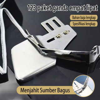 Bisban Mesin Jahit Corong Kelim Pinggiran Kain 30/32/34mm 4 Lipatan Ganda Alat Lipat Kain Universal 