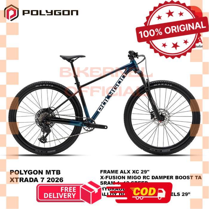 Polygon Xtrada 7 FA 2026 [29 Inch] Sepeda Gunung MTB 1x12 Speed Frame Alloy - S -biker