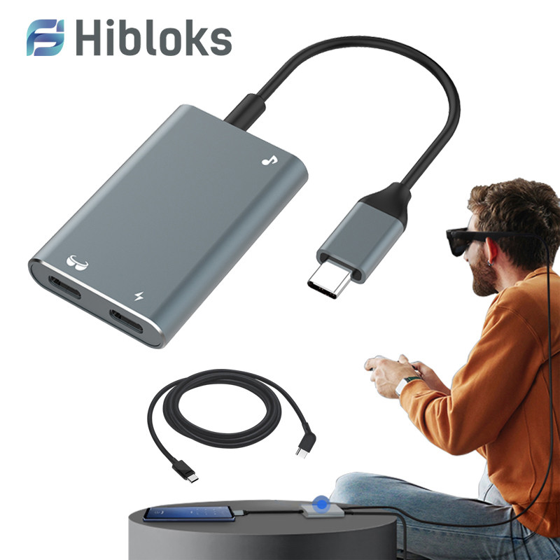Hibloks AR Charging Transmission Module Data Cable TypeC For XREAL Nreal Air Rokid Glasses For Thund