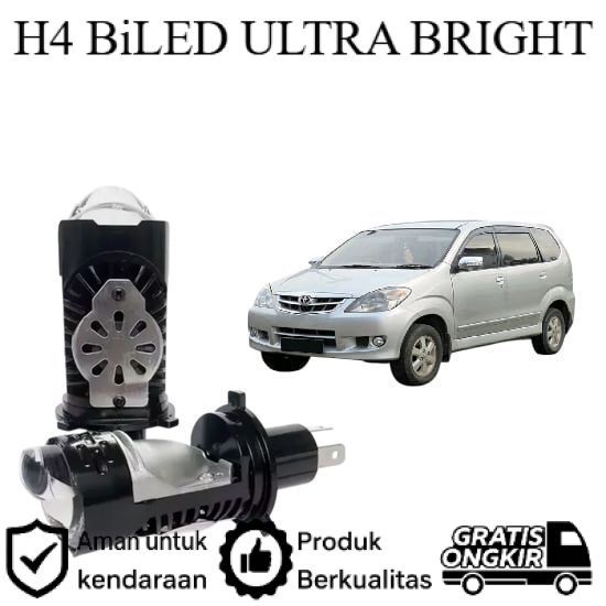 ORIGINAL 2pcs Lampu Utama LED H4 BiLED Ultra BRIGHT kipas Mobil Toyota Avanza gen1 2004 2011 Lie Che